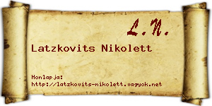 Latzkovits Nikolett névjegykártya